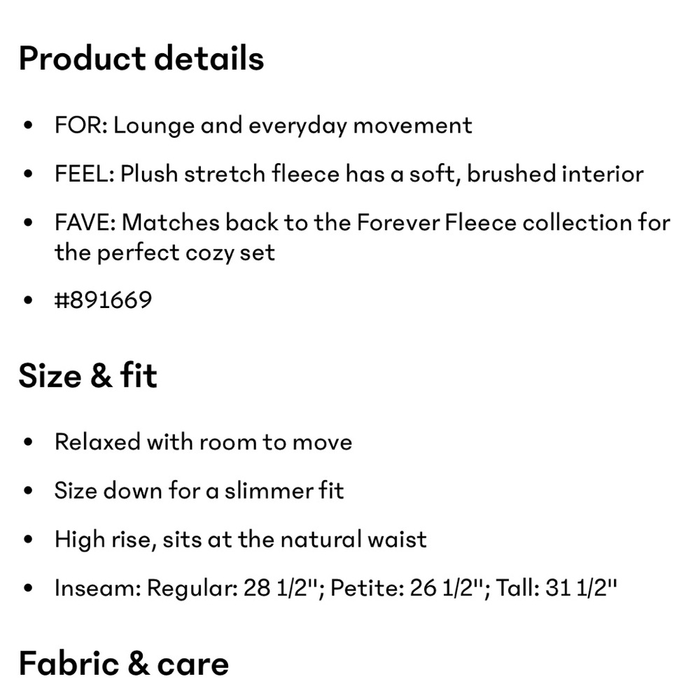 athleta forever fleece high rise jogger - Picture 4 of 7
